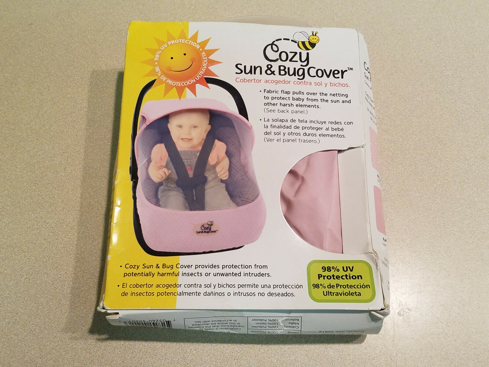 cozy sun and bug cover pink