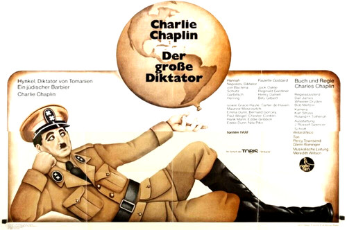 1940 Great Dictator Original Movie Poster German 33x47 Cult Chaplin WW2 War R'73