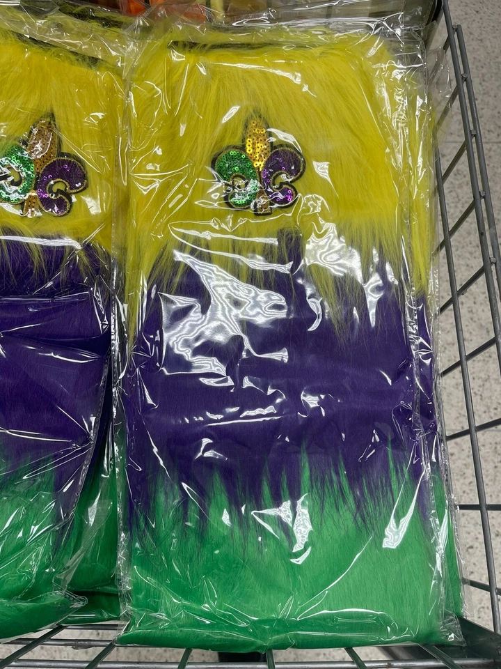 Mardi Gras ноги подогреватели W Fleur De Lis, Mardi Gras загрузки чехол новый парад наряд - Изображение 4 из 4