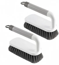 2Pcs Scrub Brush Heavy Duty Cleaning Scrubbing Brushes With Handle For Bathroom