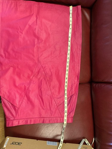 Sexy GIII(3) Leather Vintage 80's Pink Color Pencil Skirt Size 11/12 W/ Pockets - Picture 12 of 12
