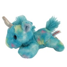 Aurora Mini Flopsie Blue Unicorn Plush 8" Tie Dye Stuffed Animal Toy