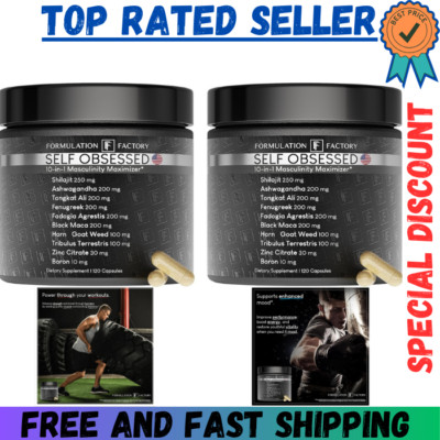 Self Obsessed 10 in 1 Masculinity Maximizer Supplement Shilajit for Men Tongk...