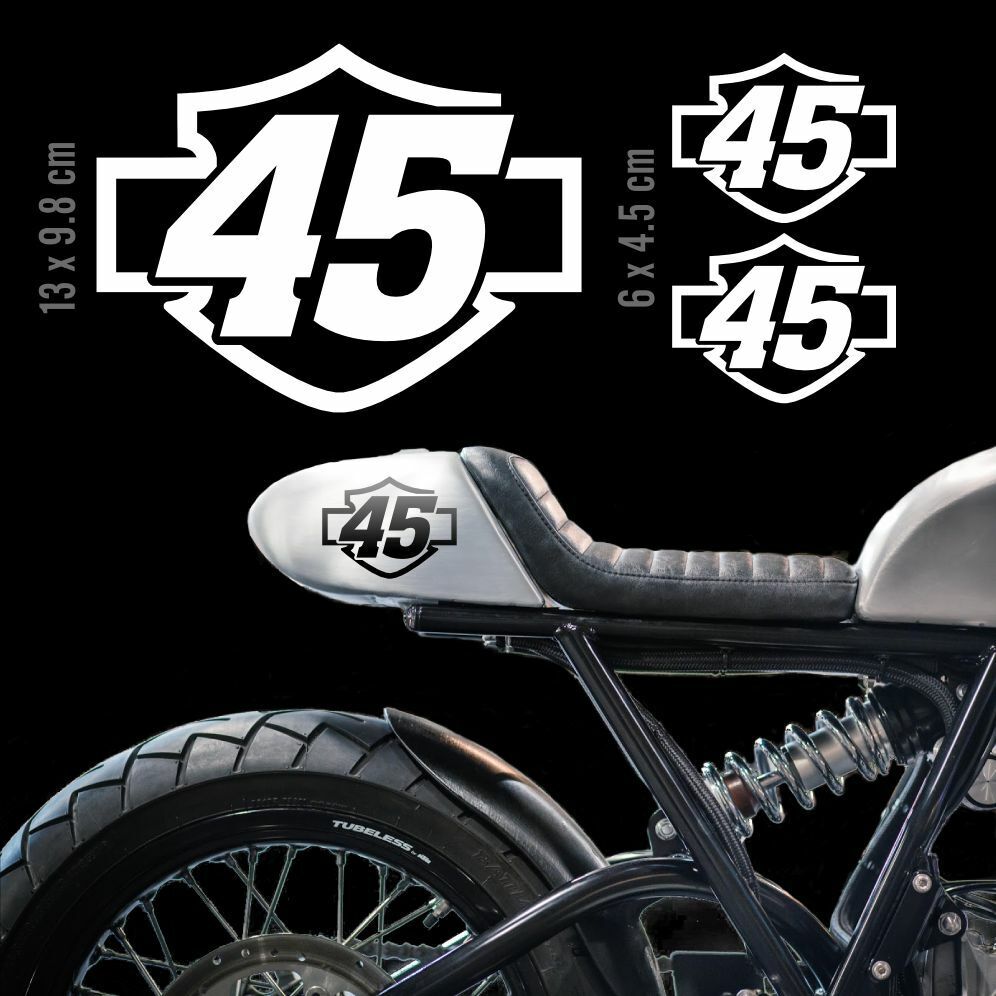 Pegatinas Harley Davidson Numeros adhesivos moto cafe racer stickers brat style