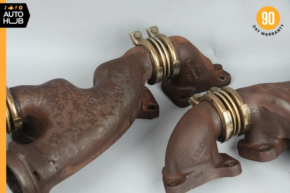 Комплект из 2 оригинальных правых и левых выпускных коллекторов 92-99 Mercedes W140 S500 400SEL V8 - Изображение 3 из 4