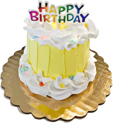 DEZICAKES Fake Mini Cake Birthday Artificial Food Fake Yellow Birthday