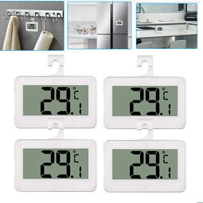 4x Digital Thermometer Kühlschrankthermometer Gefrierschrankthermometer Alarm
