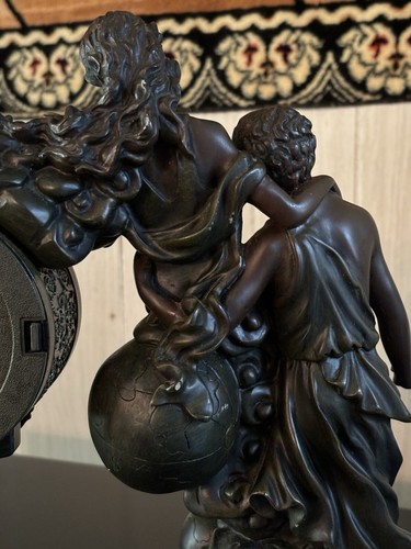 Vintage Crosa Clock Man and Woman Statue *Working* See Video - Picture 6 of 19
