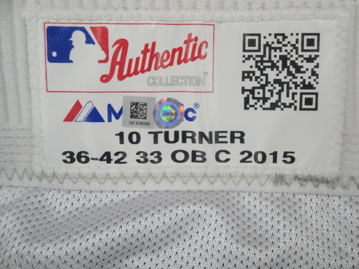 Justin Turner #10 MLB Dodgers Team issued Road Baseball Pants 2015