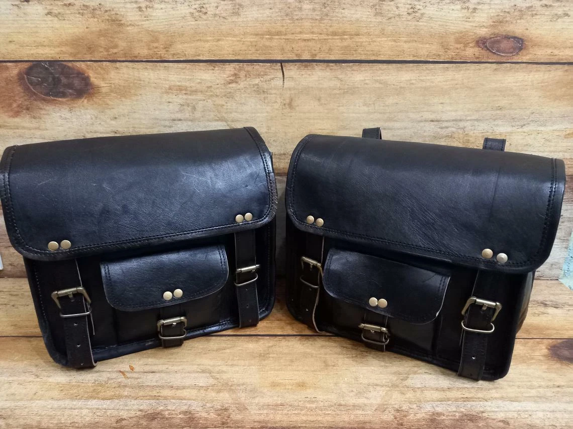 Vintage Rustic Leather Bag | Rugged Black