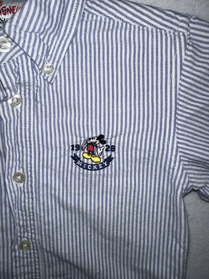 Mickey Mouse Disney XS Boys Striped Button Down Shirt - Image 2 of 4