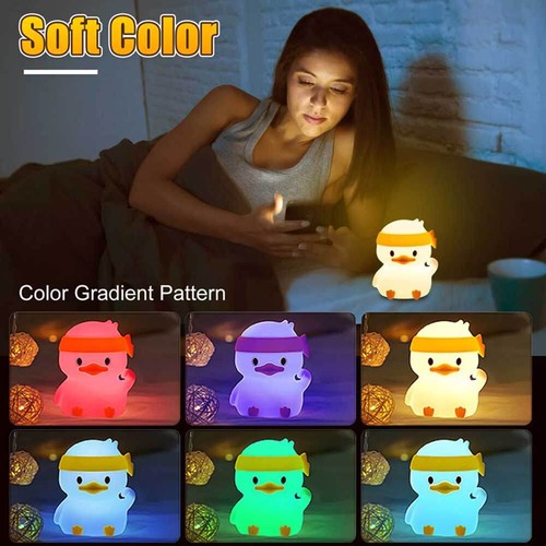 Duck LED Night Light 6 Cute Color Changing Dimmable for Bedroom USB Rechargeable - Picture 3 of 11