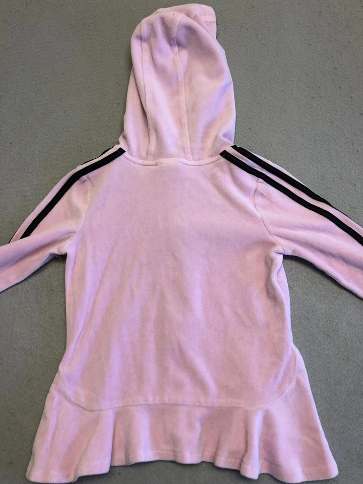 Adidas Juvenil Niña 6 Chaqueta Rosa Polar Con Capucha Cremallera Completa Foto 4 de 4