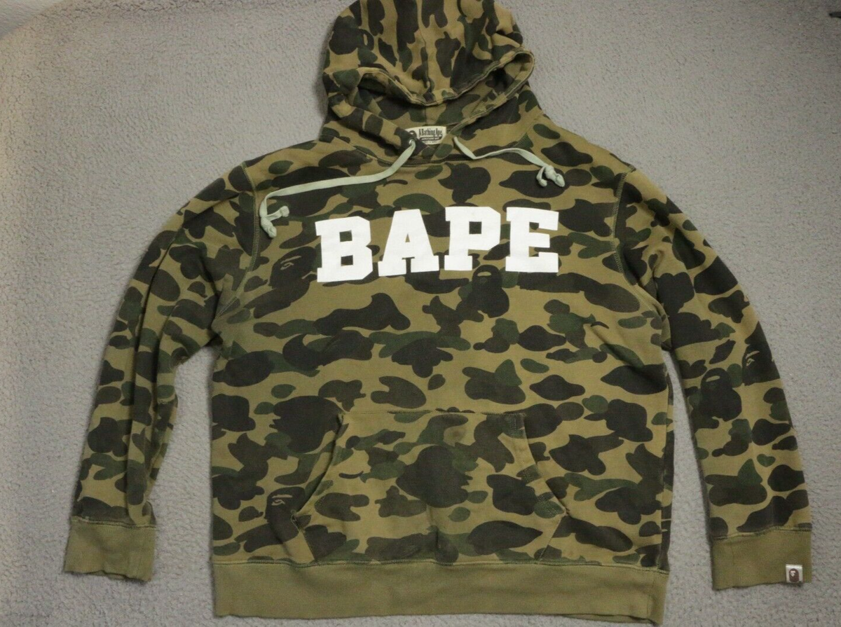 Multicam Moletom 1kilo Camuflado Vintage Bape Hoodie Men Size 2XL