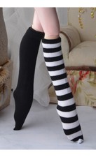 Dollmore 1/4 BJD knee stockings MSD - Odd pair knee socks B W