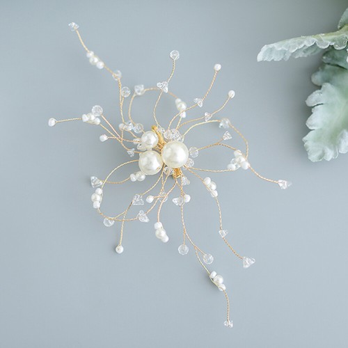 2 Pcs Pearl Rhinestones Hairpins Bridal Hairpins Wedding Headpiece - Picture 10 of 12