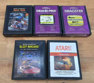 Atari 2600 Lot: Indy 500, Grand Prix, Dragster, Slot Racers, Vanguard