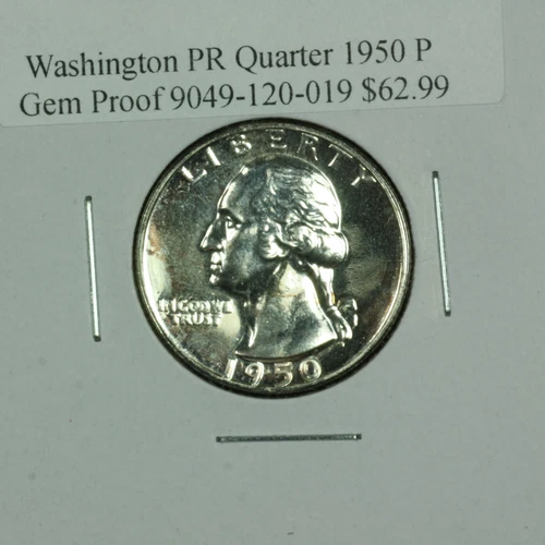 Washington Silver Quarter 1950 P Gem Proof Uncirculated Lot # 9049-120-019 Toned
