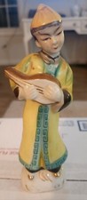Vintage Porcelain Figurine Asian Man With Lute Japan 7” Smoke free Home