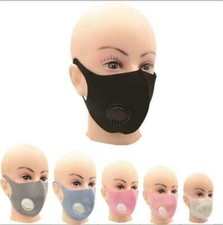 Face Cotton Mask Fashion With Filter Valve Vent Reusable Breathable Washable