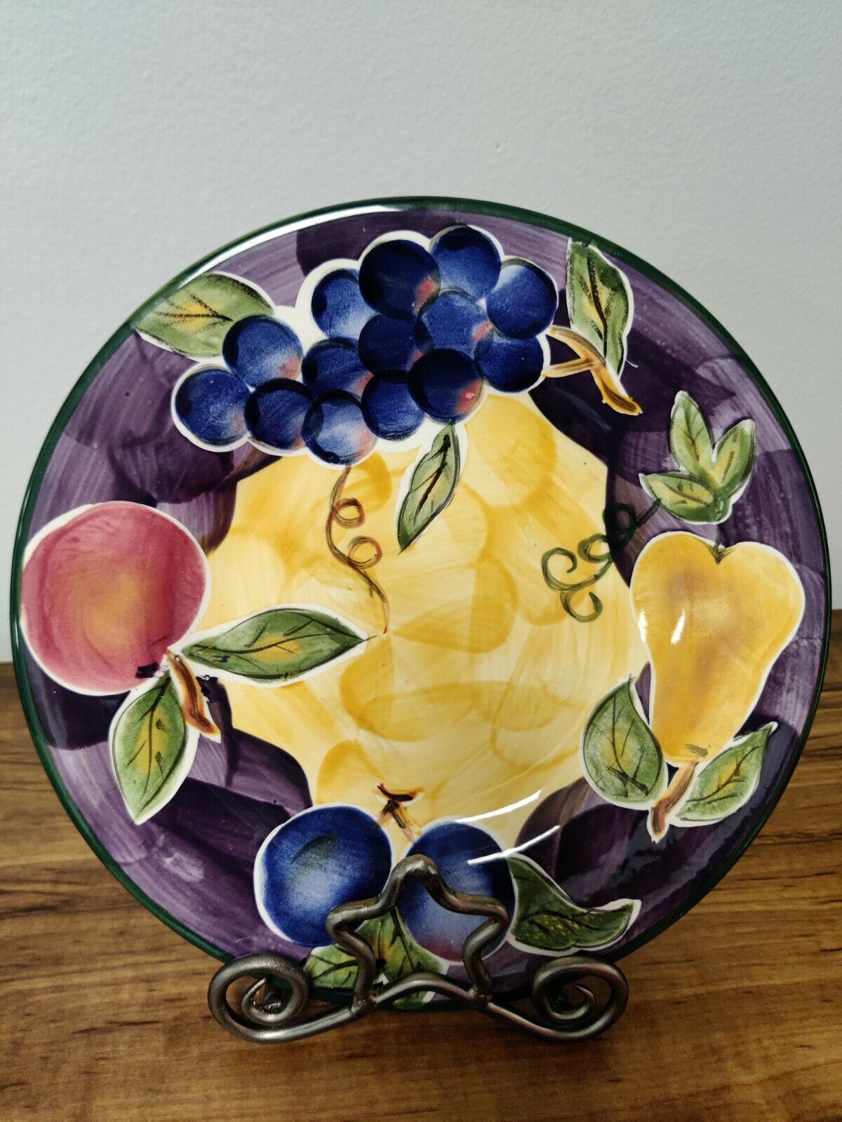 4 Tabletops Unlimited Scandicci plates, pear, plum, apple, grape