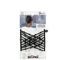 SCUNCI Upzing Black Beaded Clip Effortless Hair Accessory Slide - Stretch - Zing