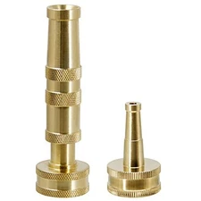  Solid Brass Heavy Duty Adjustable Twist Hose Nozzle Jet Sweeper Nozzle, 