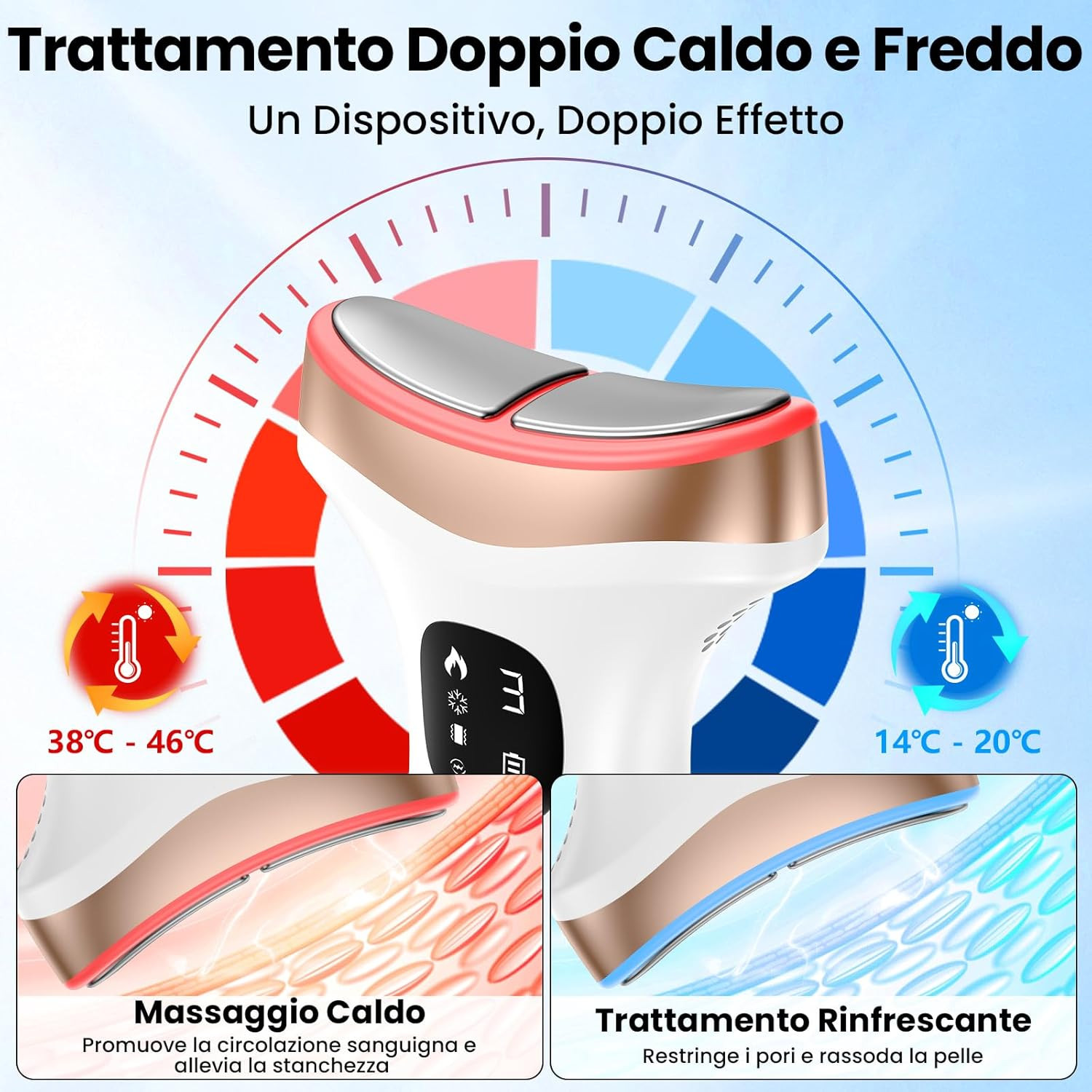 Massaggiatore Viso Lifting Elettrico 15℃ | Dispositivo Antirughe Professionale - 2