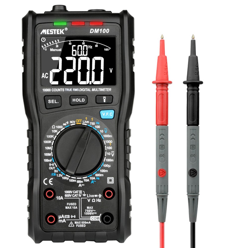  10000 Counts True RMS Multifunctional Digital Multimeter Measuring AC/DC