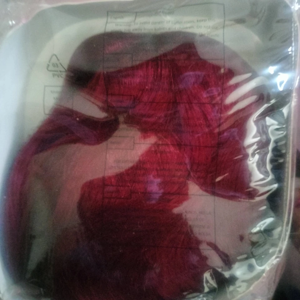 Nova Peruca Fantasia Leg Avenue Longa Ondulada Borgonha Vermelha Cosplay Jessica Coelho Sereia - Imagem 4 de 4