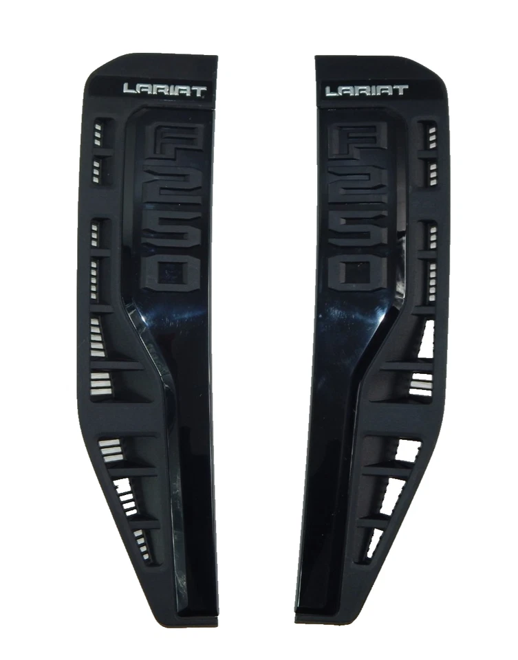 Nuevo OEM 23-26 Ford F-250 Super Duty Lariat LH RH Juego Guardabarros Emblema Insignia Negro Foto 2 de 4