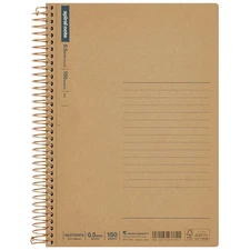 MARUMAN SPIRAL NOTE BASIC NOTEBOOK A5 6.5MM. LINE RULED - 150 SHEETS