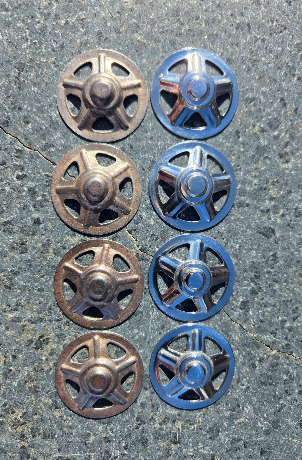 Vintage Tonka Chrome Plated 1968-73 Raised Rib Style Hub Caps OTP64