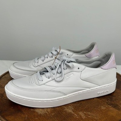 Reebok Shoes W 10.5 Club C Clean White Pink Tennis Pickleball Court Sneakers 80s