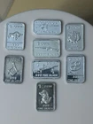 Silver Art Bars- 8 Grams  Mixed- Fractional- 2nd Amendment- Cancer- Bull- Mason