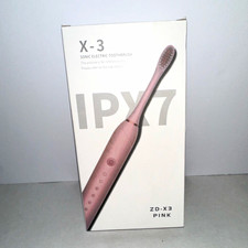 X-3 Sonic Electric Toothbrush IPX7 Pink Rechargeable Waterproof 6-Speed ZD-X3