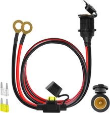 12V Cigarette Lighter Socket 3FT 20A Waterproof Outlet with Fuse Holder 13AWG