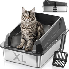 XL Cat Litter Box: High-Sided Anti-Urine Leakage for Big Cats