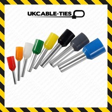 100 Pack, Cable Cord End Terminals, Single Entry Bootlace Ferrules Terminal