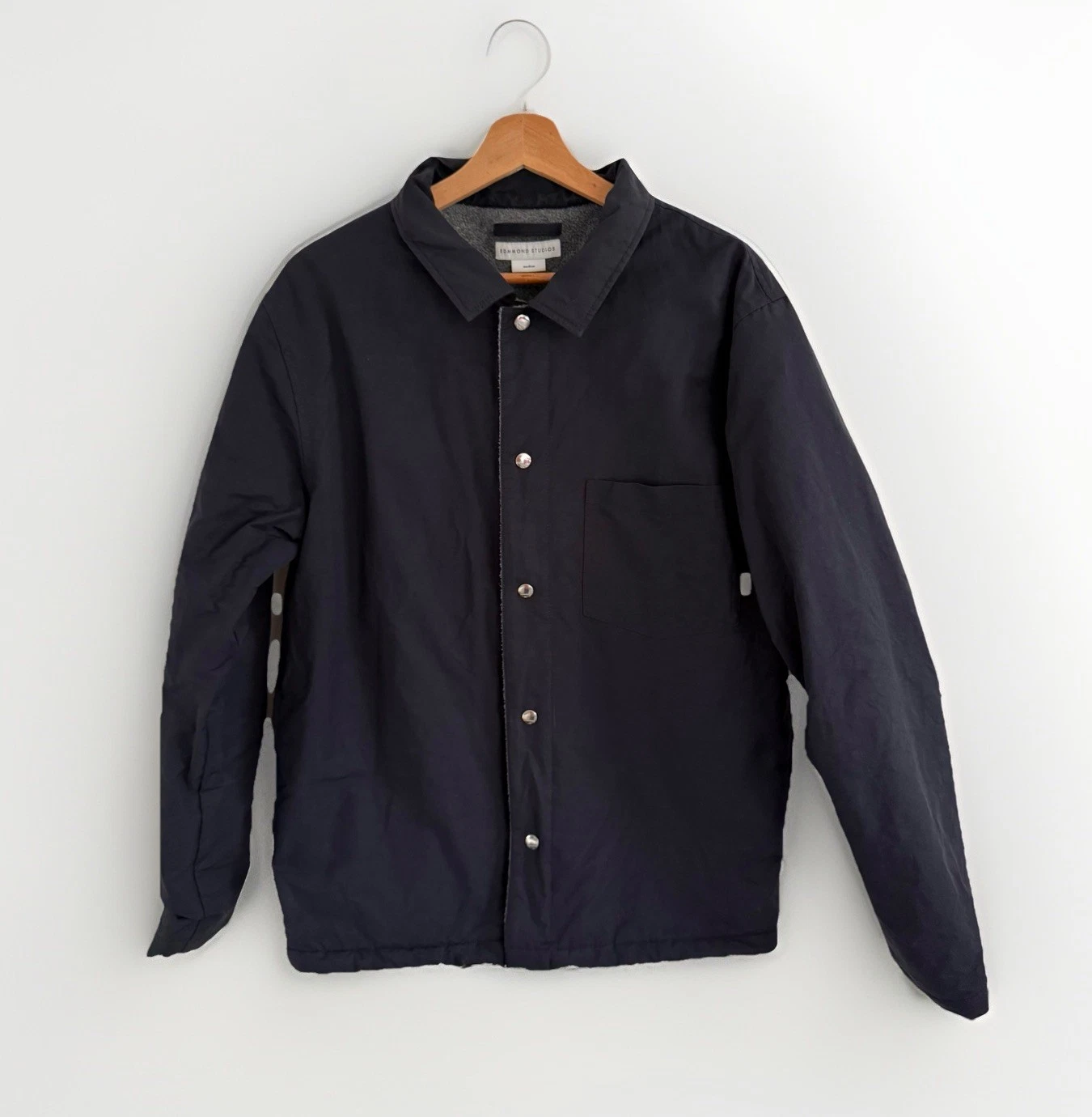 Edmmond Studios Jacket Mens Medium Navy Button Up Fleece