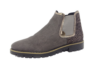 Rieker Stiefeletten Damenstiefel Stiefel Chelsea Boots Schuhe Grau Gr. 41