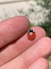 18ct Gold Enamel Ladybird Charm/ Pendant Novelty Vintage 18k 750