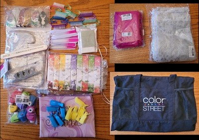 Color Street Tote Bag, Cuticle Oil, Nail File,  Earrings, Buffer Bundle Nail Lot