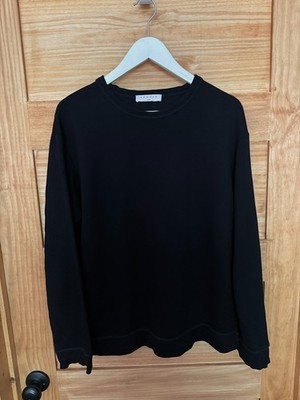 Sandro Paris Black Crew Sweater Satin Back Women's size 3/US L