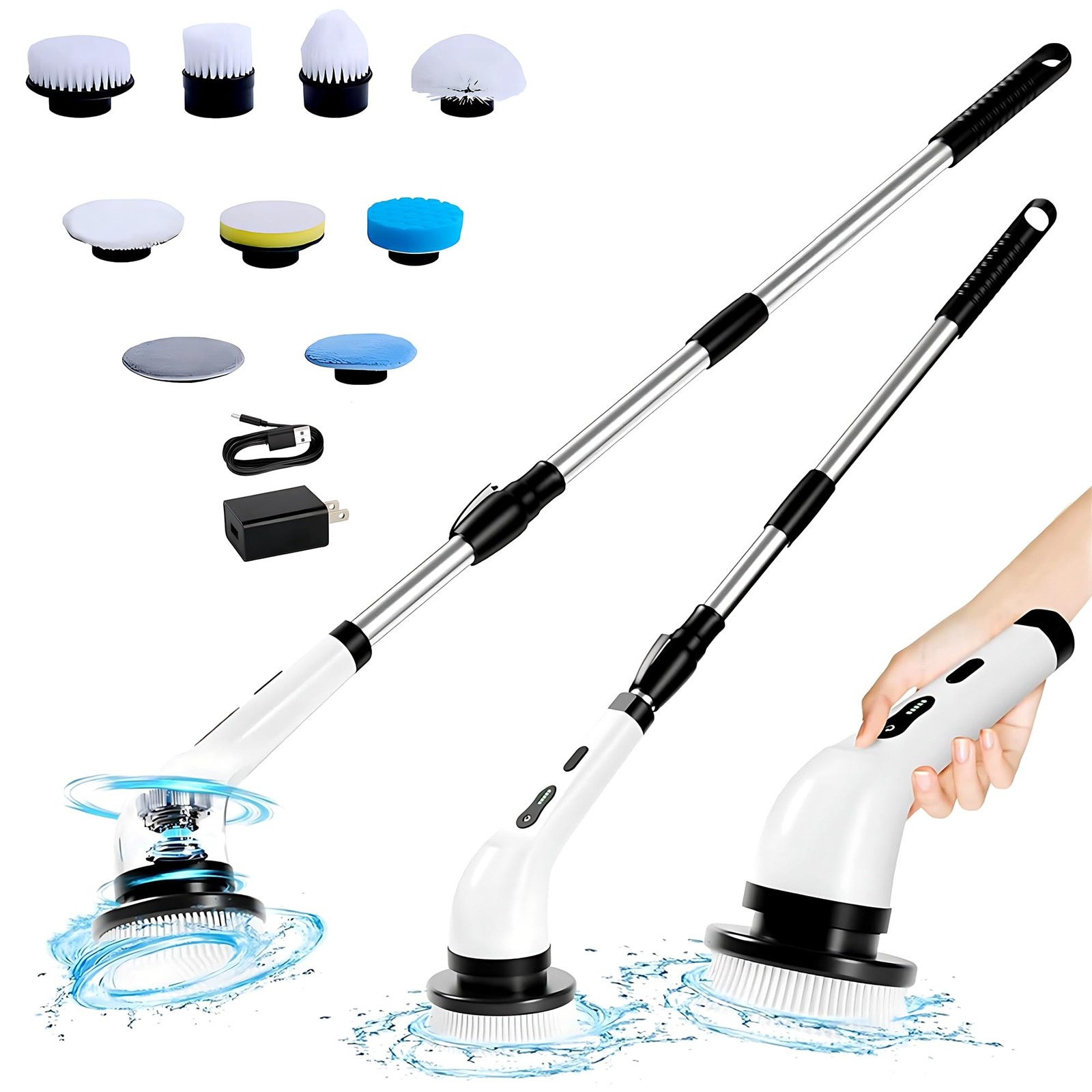 Cordless Electric Spin Scrubber for Bathroom Tile Grout Cleaning