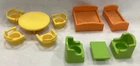 Vintage Fisher Price Little People furniture Lot of 10 ~ 6 chairs 2 table 2 Beds