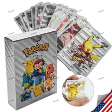 55Pcs Pokemon Card Foil SILVER PACK CARDS TCG GX Vmax GX Card Charizard Rare *