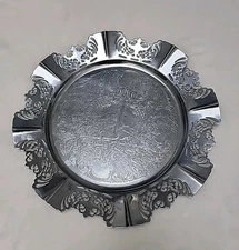 Farber Bros Krome Kraft Amber  Serving Tray 