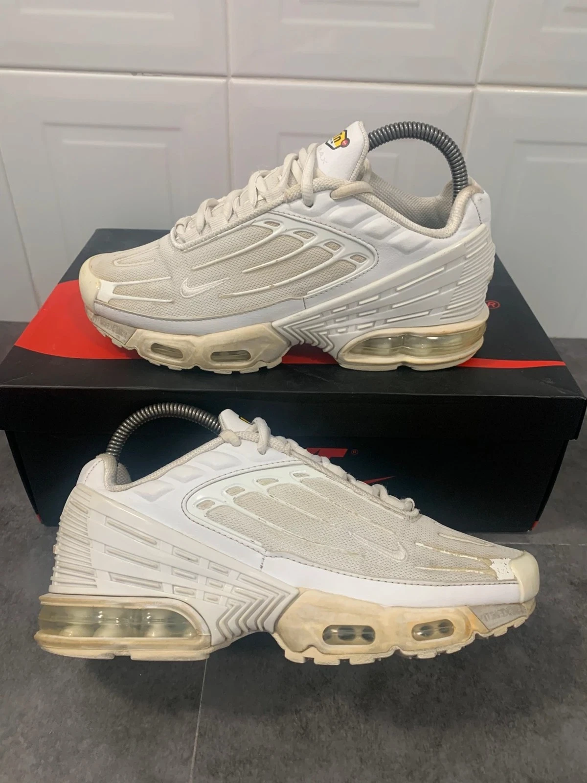 Scarpe da ginnastica Nike Air Max Plus 3 "Triple White" taglia 5