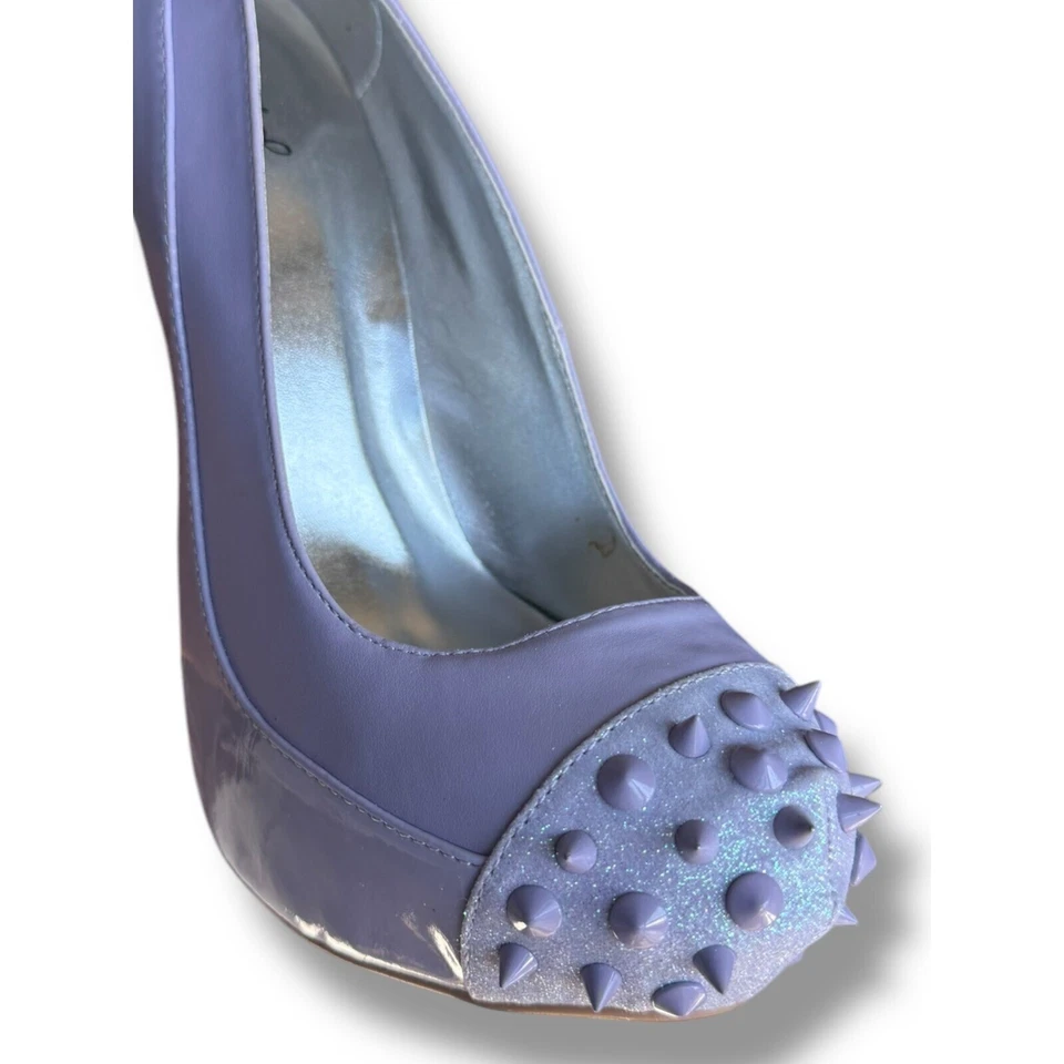 Nuevo en Caja Zapatos de Tacón Alto Qupid Lavanda Púrpura Tacones de Plataforma con Puntas Talla 8 Foto 2 de 4